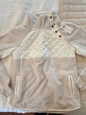 Abercrombie & Fitch Cream and Light tan Sherpa Jacket